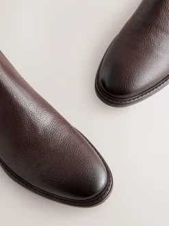 Next Marron - Leather Chelsea Boots New