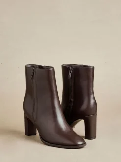 Linzi Marron - bottines Jonas à talon carré New