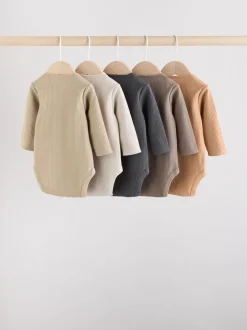 Next Marron - Lot de 5 bodies bébé à manches longues Hot