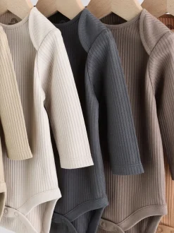 Next Marron - Lot de 5 bodies bébé à manches longues Hot