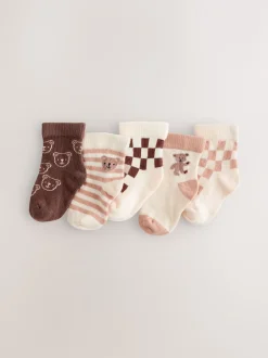 Next Marron - Lot de 5 chaussettes pour bébé (0mois-2ans) Online