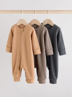 Next Marron - Lot de 3 dors-bien sans pieds zippés pour bébé (0mois3ans) Online