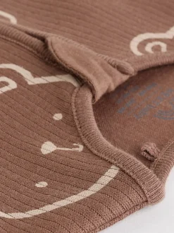 Next Marron - Lot de 4 dors-bien bébé à imprimé ours avec fermeture éclair bidirectionnelle (0mois-2ans)