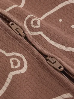 Next Marron - Lot de 4 dors-bien bébé à imprimé ours avec fermeture éclair bidirectionnelle (0mois-2ans)