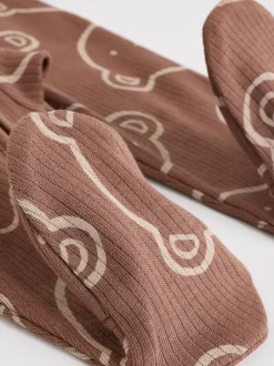 Next Marron - Lot de 4 dors-bien bébé à imprimé ours avec fermeture éclair bidirectionnelle (0mois-2ans)