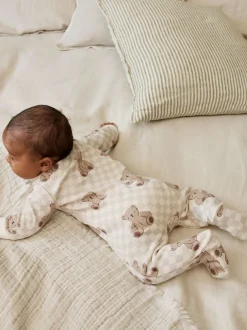 Next Marron - Lot de 4 dors-bien bébé à imprimé ours avec fermeture éclair bidirectionnelle (0mois-2ans)