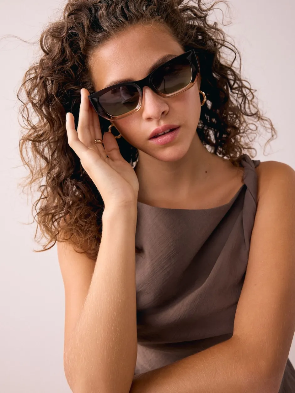 Next Marron - Lunettes de soleil carrées Discount