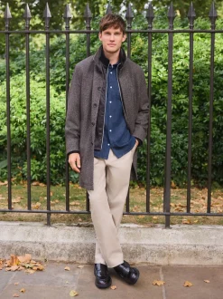 Next Marron - Manteau en entonnoir Blend en laine avec Vestes sans manches factice Clearance