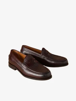 Next Marron - Mocassins Signature en cuir avec semelles tressées Outlet