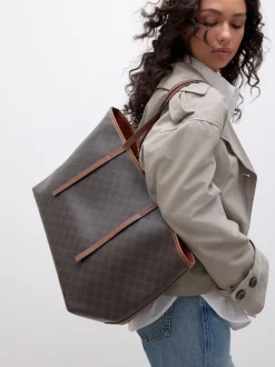 Next Marron à monogramme - Grand Sac épaule Hot