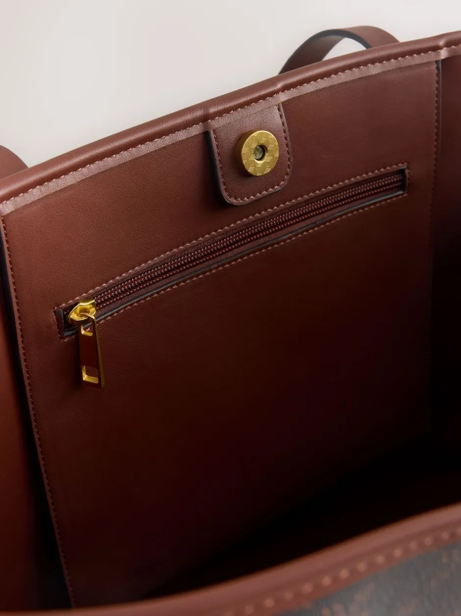 Next Marron à monogramme - Grand Sac épaule Hot