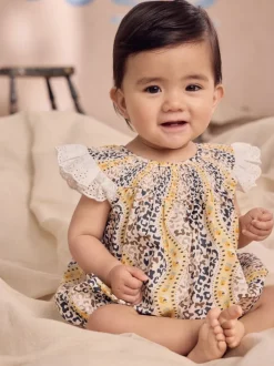 Next Marron À motifs - Barboteuse brodée Cath Kidston 100% coton imprimée Clearance