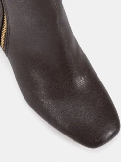 Novo Marron - Bottes Kate zippées à talons carrés et bout carré