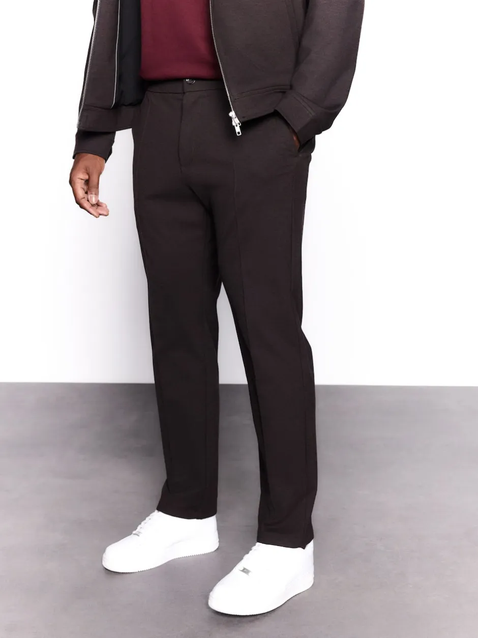 Next Marron - Pantalon élégant à taille élastique avec contenu en laine New