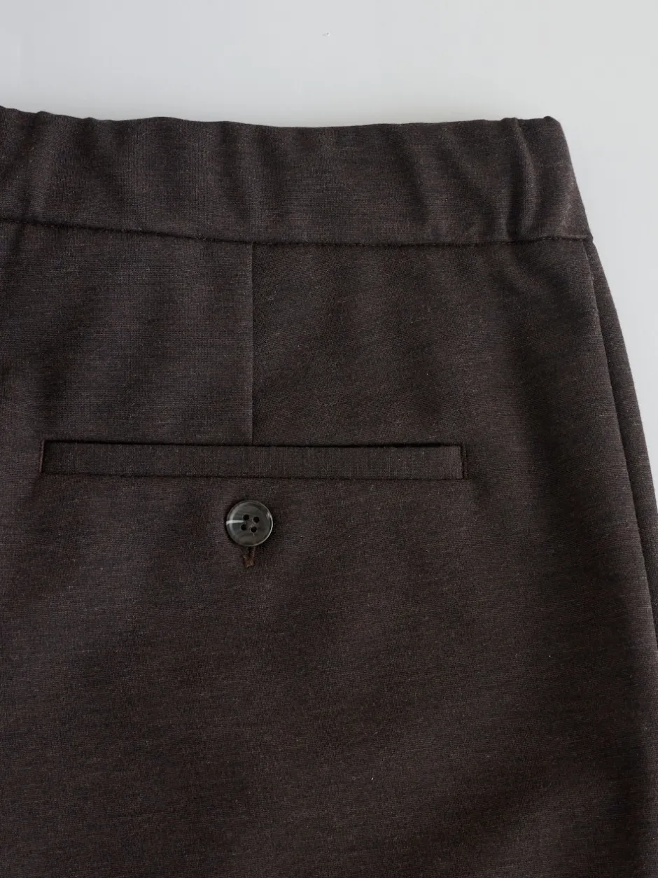 Next Marron - Pantalon élégant à taille élastique avec contenu en laine New