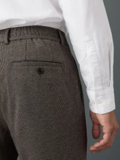 Next Marron - Pantalons Coupe ajustée texturés à dos élastique extensible Sale