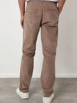 Threadbare Marron - Pantalons coupe droite en velours côtelé extensible Clearance