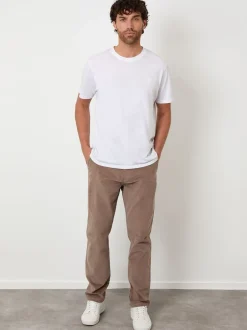 Threadbare Marron - Pantalons coupe droite en velours côtelé extensible Clearance