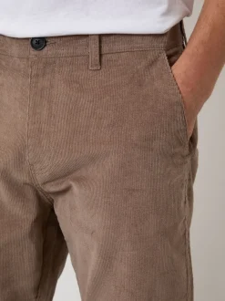 Threadbare Marron - Pantalons coupe droite en velours côtelé extensible Clearance