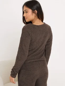 PixieGirl Petite Marron - haut de Pyjamas en chenille New