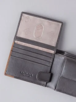 Lakeland Leather Marron - Portefeuille Lakeland en cuir surpiqûres en cuir à deux plis Sale