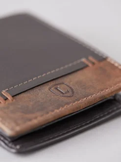 Lakeland Leather Marron - Portefeuille Lakeland en cuir surpiqûres en cuir à deux plis Sale