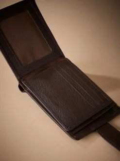 Next Marron - Portefeuille Signature en cuir d’une capacité supplémentaire Sale