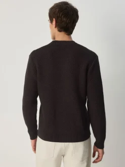 Next Marron - Pull Col rond Texture Coupe classique Best