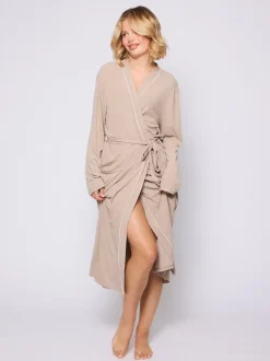 Loungeable Marron - Robe de chambre kimono côtelée Best
