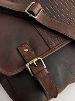 Next Marron - Sac messager 100% cuir Best