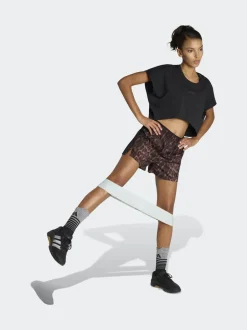 adidas Marron - Short tissé Workout Essentials à motif léopard Best