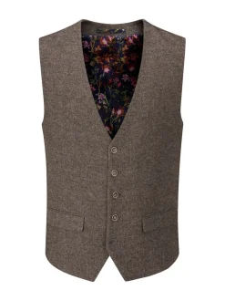 Skopes - Jude Tweed Coupe sur mesure Suit Gilet Marron New