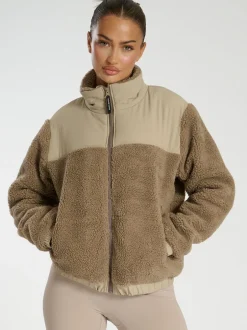 South Beach Marron - Borg Doudoune zippée Sale