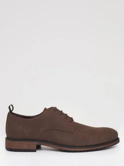 Threadbare Marron - Chaussures derby en faux daim New