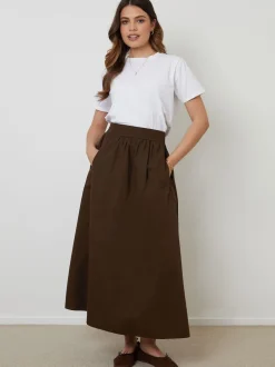Threadbare - Jupe midi avec poches Marron Hot