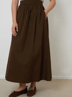 Threadbare - Jupe midi avec poches Marron Hot