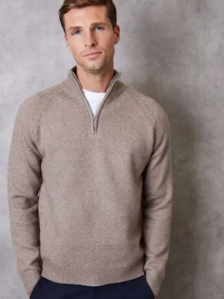 Threadbare Marron - Pull en maille côtelée à manches raglan Hot