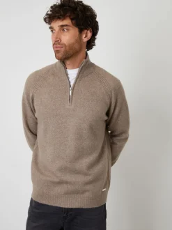 Threadbare Marron - Pull en maille côtelée à manches raglan Hot