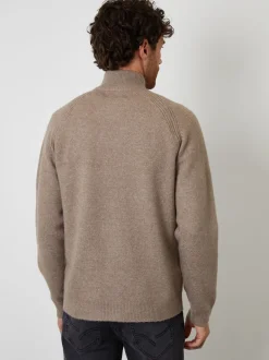 Threadbare Marron - Pull en maille côtelée à manches raglan Hot