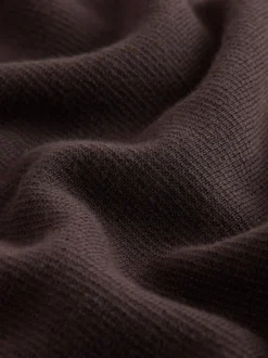 Next - Uni - Pull N.Premium Coupe classique 100% Coton Premium à fermeture éclair Marron Clearance