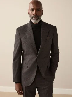 Next Marron - Veste de Costume Coupe ajustée Signature Cerruti en laine italienne à dents de chiot Best