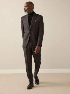 Next Marron - Veste de Costume Coupe ajustée Signature Cerruti en laine italienne à dents de chiot Best