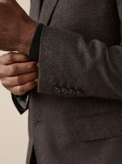 Next Marron - Veste de Costume Coupe ajustée Signature Cerruti en laine italienne à dents de chiot Best