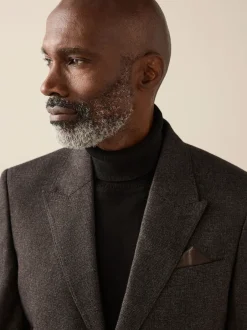 Next Marron - Veste de Costume Coupe ajustée Signature Cerruti en laine italienne à dents de chiot Best