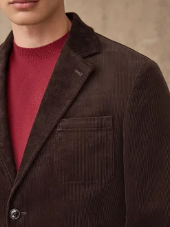 Next Marron - Veste de costume décontractée en velours côtelé Online
