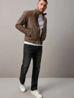 Next Marron - Veste de motard en cuir faux Best