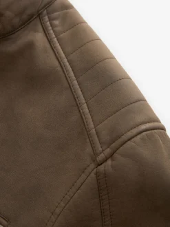 Next Marron - Veste de motard en cuir faux Best