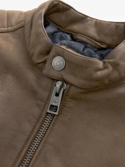 Next Marron - Veste de motard en cuir faux Best