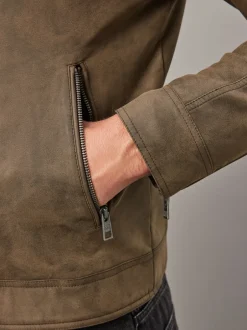 Next Marron - Veste de motard en cuir faux Best