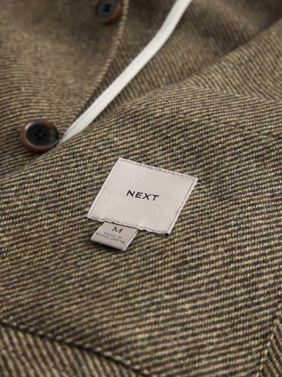 Next Marron - Veste en sergé texturé élégant avec laine Outlet